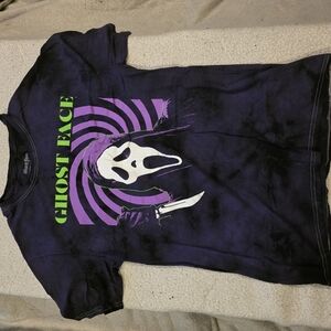 Ghost Face Graphic Tee in Black and Purple